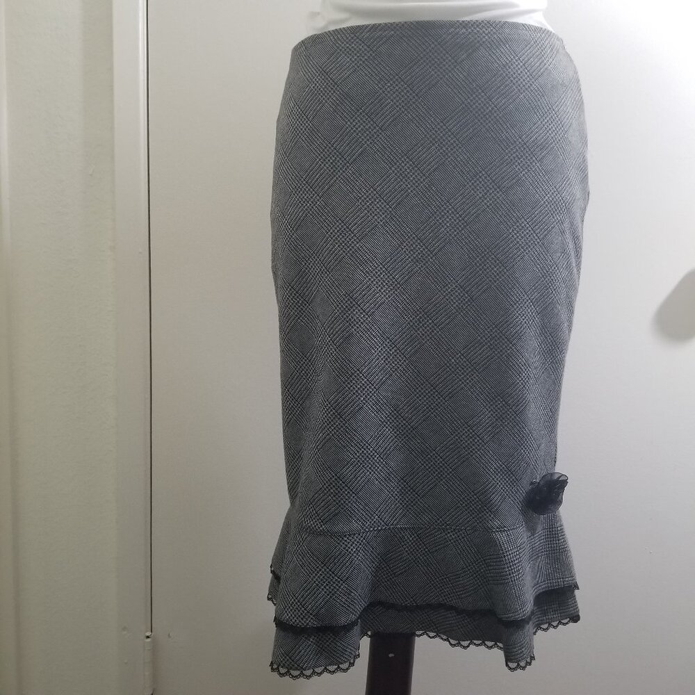Express Brand Pencil Skirt, Black/Gray, Size S